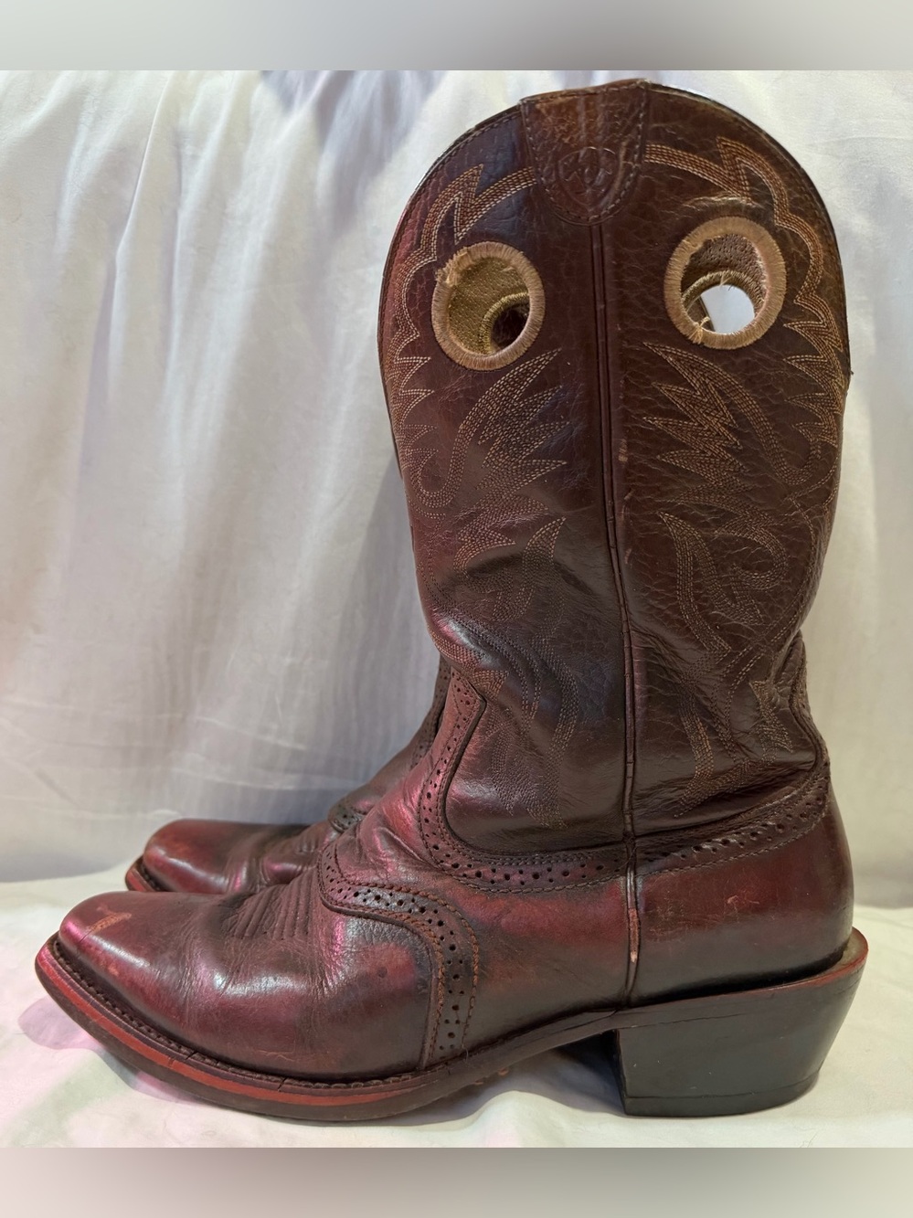 Ariat Men’s Western Boots Brown Leather Square Toe Size 11.5D Style 10002227